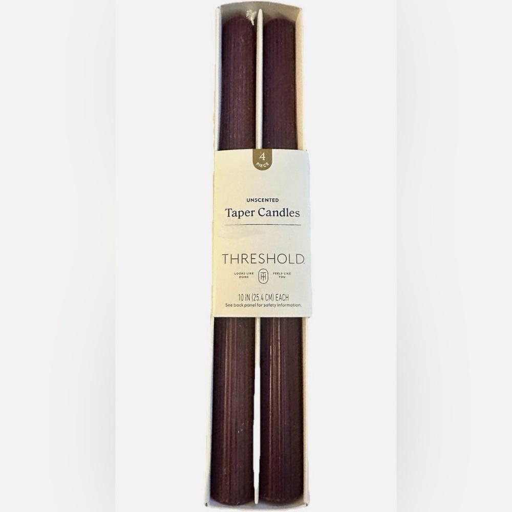 Threshold Deep Purple ribbed Taper Candles - Picture 3 of 3
